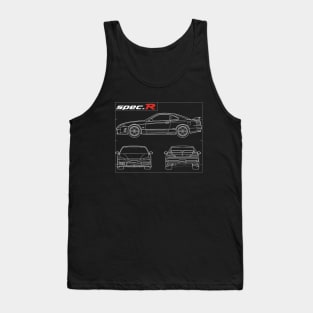 s15 spec r aero line art blue print drawing te37 Tank Top